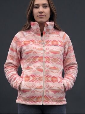 NWT Columbia Sawyer Rapids Printed Full Zip Fleece Jacket XS Geometric